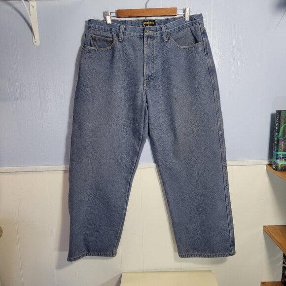 Stanley 36x30 Medium Wash Denim Blue Fleece Lined  Men's Heavy Work Jeans - Picture 1 of 11